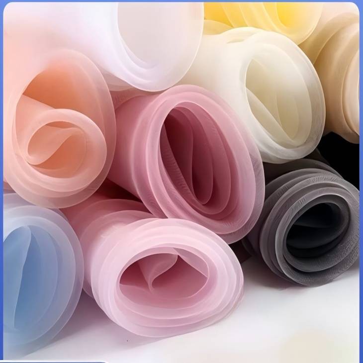 Silki satín chiffon efni